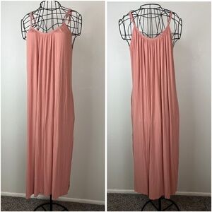 AVA SKY Hawaii Dusty Pink Maxi Dress size Large